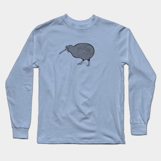 Kiwi Bird - hand drawn animal design for bird lovers Long Sleeve T-Shirt by Green Paladin